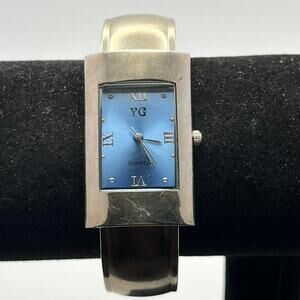 Silver blue watch